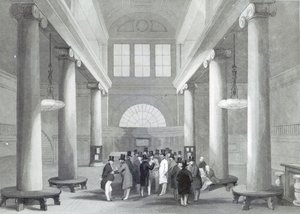 Beurs, gegraveerd door Henry Melville, ca. 1842