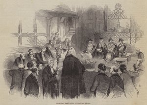 De koninklijke goedkeuring gegeven aan de afschaffing van de graanwetten door John Gilbert
