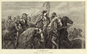 Met al hun vlaggen dapper uitgestoken (gravure) door John Gilbert
