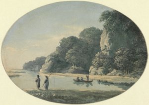 Rivier met visser, 1792 door John Glover