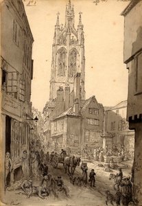 De oude ginwinkel bij de St. Nicholas kerk, Newcastle