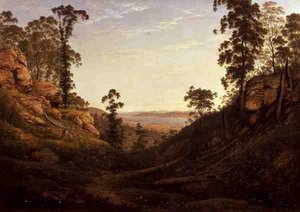 De rivier Derwent en Hobart Town, Tasmanië