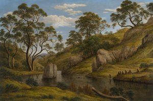 Het bad van Diana, Van Diemens Land, 1837 door John Glover