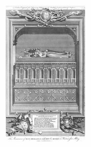 Het monument van koning Richard II en zijn koningin Ann, in Westminster Abbey, midden 18e eeuw