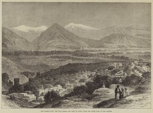 De Afghaanse oorlog, de Bala Hissar en de stad Kabul, vanaf het bovenste deel van de citadel