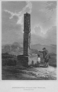 Monumentale Zuil, bij Wooler, Northumberland, 1814 door John Greig