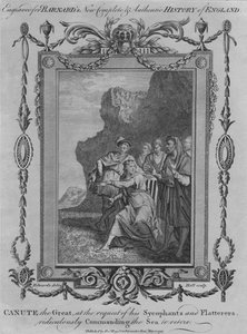 Knoet de Grote, op verzoek van zijn Sycophants en Flatteraars, belachelijk bevelend de Zee door John Hall