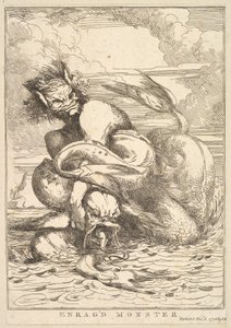 Woedend monster uit Vijftien etsen opgedragen aan Sir Joshua Reynolds, 8 december 1778 door John Hamilton Mortimer