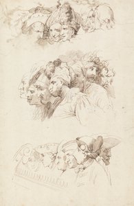 Studies van Groepen Hoofden door John Hamilton Mortimer