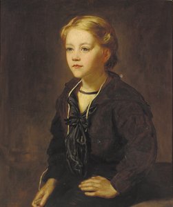 Portret van Lewin Edward Cadogan, zittend driekwart lengte, in een matrozenpak