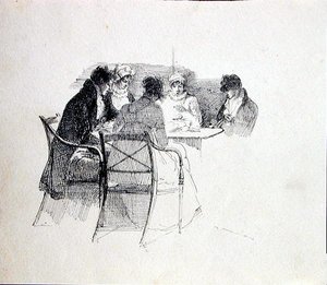 Groep verzameld rond een Tafel