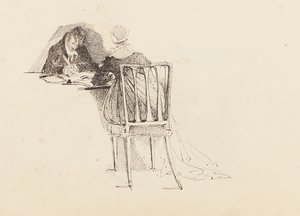 Man en vrouw zittend aan een tafel, 1805