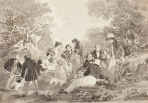 Picknick bij het meer, 1825 door John Harden