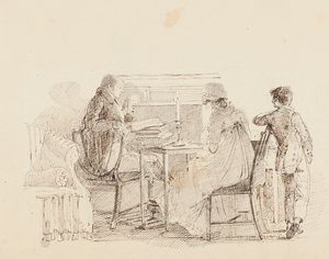 Drie bij de open haard, 1805