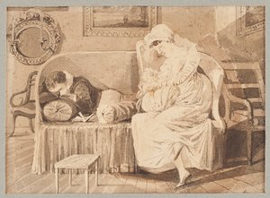Drie op een sofa, 1805