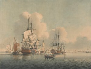 Oorlogsschepen voor anker bij Sheerness