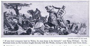 Als een heer land in Wales verovert, mag hij het voor zichzelf houden, zei Koning Willem, ca. 1950 door John Harris Valda