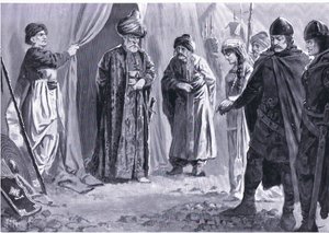 Ivan Shishman III levert zijn zus aan Sultan Murad I, AD1366, uit Hutchinson