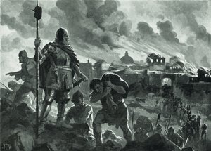 Ivan de Zwarte steekt Zhabliak in brand, 1484 door John Harris Valda