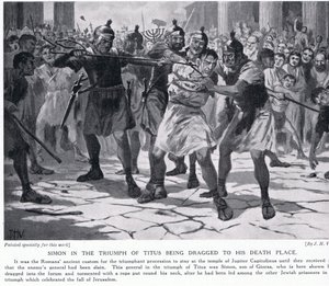 Simon in de triomf van Titus wordt naar zijn dood gesleept door John Harris Valda