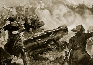 Het beleg van Constantinopel door de Turken, illustratie uit 