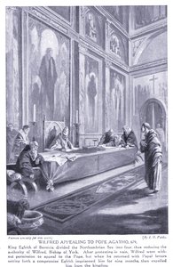 Wilfred doet een beroep op paus Agatho AD679, jaren 1920 door John Harris Valda