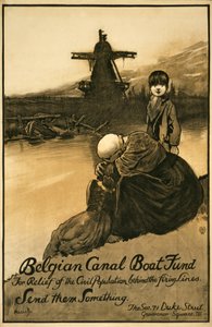 Fondsenwervingscampagne voor Belgisch Kanaalbootfonds, pub. 1914-18 door John Hassall