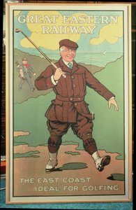 De oostkust: ideaal voor golfen. Poster voor de Great Eastern Railway