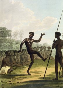 De dans, aboriginals uit New South Wales gegraveerd door Matthew Dubourg, uitgegeven 1813