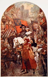 Band marcheert ter ondersteuning van Edward IV in de Slag bij Barnet door John Henry Amshewitz