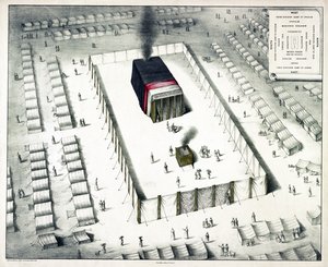 De Tabernakel in de Wildernis, en plan van het kampement, gepubliceerd 1850 door John Henry Camp