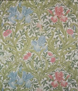 Irisbehang, ontworpen door John Henry Dearle voor Morris en Company, 1902