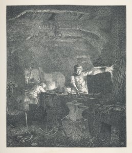 Plaat 13. Een smid. Natuurbeelden. Een serie van dertig originele illustraties getekend op hout door J. H. Dell, en gegraveerd door R. Paterson. John Henry Dell