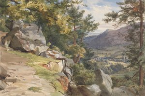Uitzicht vanaf Craig-y-Barns, Dunkeld, naar het zuiden