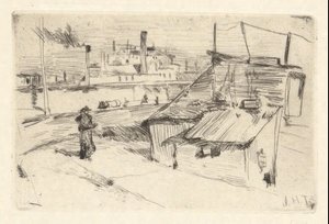 Bridgeport Shanties door John Henry Twachtman
