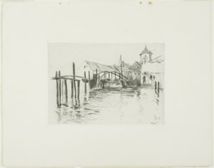 Dok in Newport door John Henry Twachtman