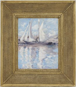 Droogzeilen, ca. 1900 door John Henry Twachtman