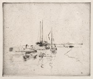 Bij Dordrecht door John Henry Twachtman