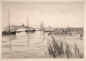 De Hollandse Dijk door John Henry Twachtman