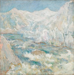 De stroomversnellingen, Yellowstone, c. 1890-1899 door John Henry Twachtman