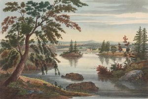 Uitzicht bij Fort Miller No. 10 later veranderd naar No. 9 van The Hudson River Portfolio, 1822 door John Hill
