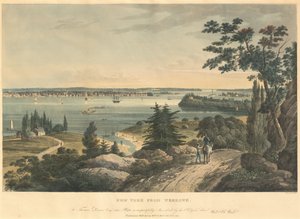 New York vanaf Weehawk door John Hill. after William Guy Wall