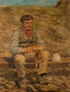 Arbeider die lunch eet, 1886-87
