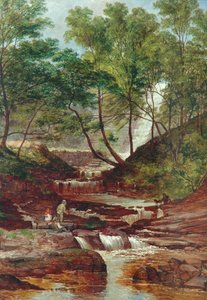 Cat Holes Dam Waterval in Todmorden, 1870