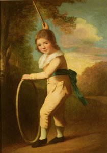 Portret van Meester William Morgan met een hoepel en stok door John Hoppner