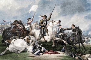 Cromwell bij de Slag om Marston Moor, 1886 door John J Crew