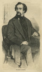Charles Dickens, gegraveerd door Bobbett-Hooper, uit Harpers New Monthly Magazine, c.1864 door John Jabez Edwin Paisley Mayall