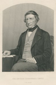 Sir George Cornewall Lewis, gegraveerd door D.J. Pound van een foto, uit 