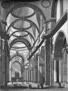 Interieur van St. Pauls, kijkend naar het oosten, 1835, 1845 door John Jackson