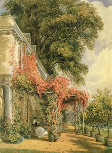 Tuinzijde van het huis van de heer Robert Vernon in Twickenham door John James Chalon